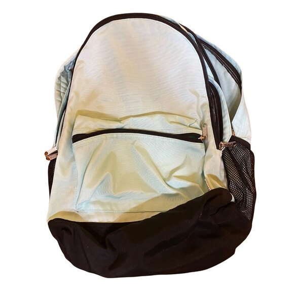 PINK Backpack Unisex Zipper Black Light Blue - Picture 1 of 5
